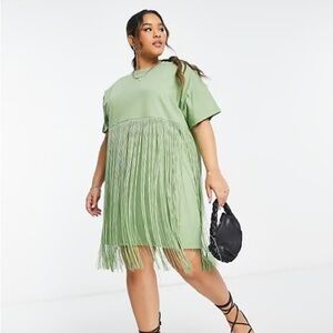 ASOS Curve Fringed T-Shirt Dress
